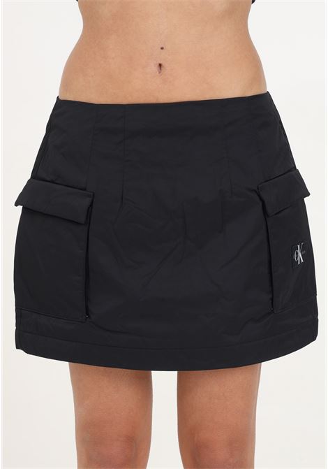 Black women's skirt with cargo pockets CALVIN KLEIN JEANS | J20J222620BEHBEH